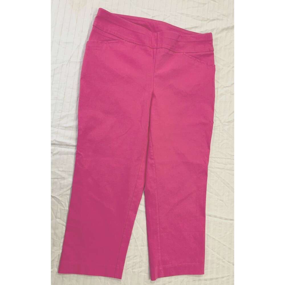 CHICOS WOMENS PERFECT STRETCH PULL ON CAPRIS PANTS SIZE 1
